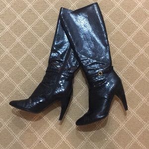 Sam Edelman knee-high boots crocodile print